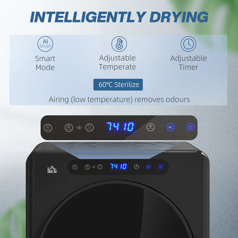 HOMCOM 4kg Compact 40-60℃  Tumble Dryer - Black