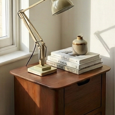 Norway Narrow Walnut Bedside Table
