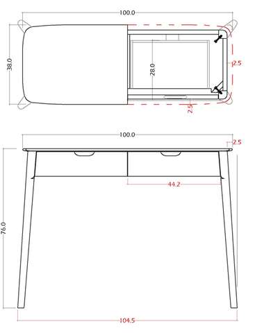 Norway 2 Drawer Walnut Console Table