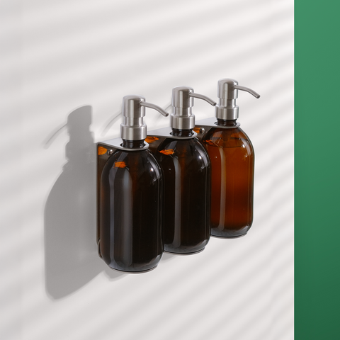 Nickel Triple Wall Mounted Soap Dispenser