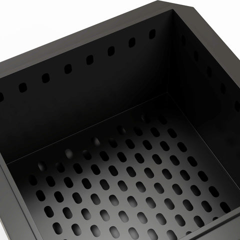Outsunny Smokeless Fire Pit, 48 cm Portable Wood Burning Firepit, Square Metal Bonfire Stove with Poker, Black