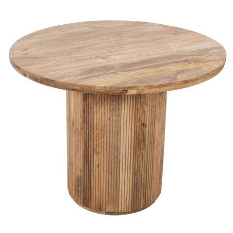 York Natural Solid Wood Round Dining Table