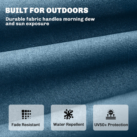 Outsunny Sun Lounger Cushion, Memory Foam Patio Chair Cushion with Ties, Outdoor Seat Pad Fits 190 x 60 cm Lounger, Blue