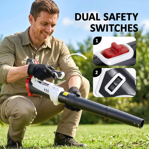 Outsunny Leaf Blower Cordless with 4000mAh Battery & Charger, 18V Lightweight Handheld Garden Blower with 6 Speed Levels
