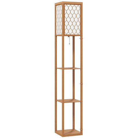 HOMCOM Three-Shelf Standing Lamp - Natural