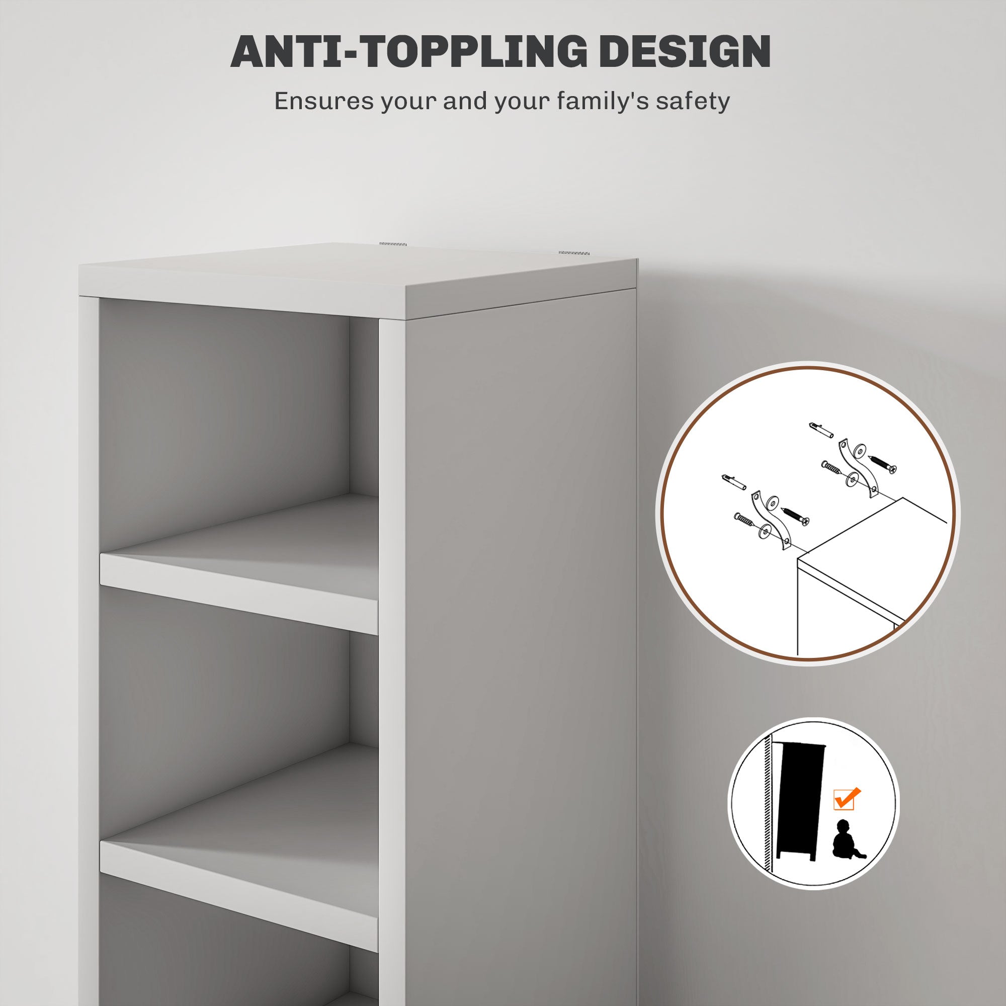 HOMCOM 204 CD Tall Narrow Media Storage Tower - White