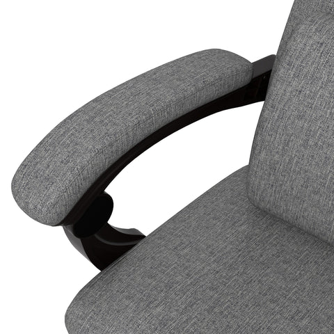 Vinsetto Linen-Look Office Chair, with 160\'c2\'b0 Reclining Back and Footrest - Grey