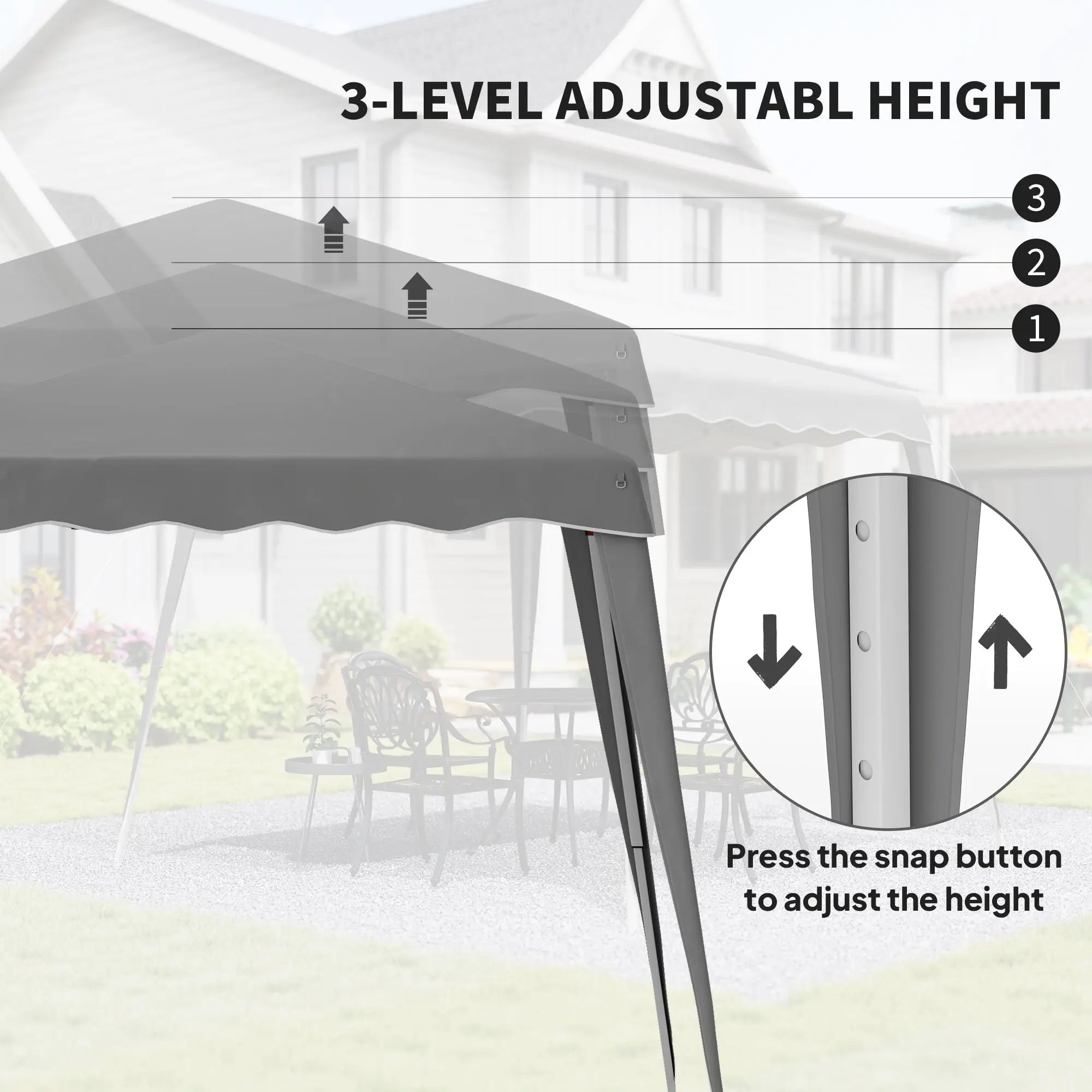 Outsunny 2.5 x 2.5M Pop up Garden Tent - Grey