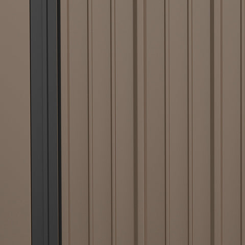 Outsunny 5.3 x 3.1ft Corrugated Steel Garden Shed - Brown