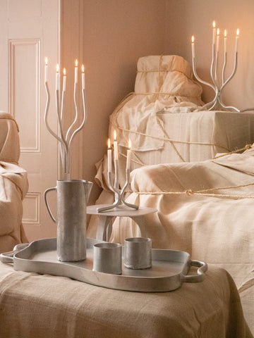 Aluminium Small Candelabra
