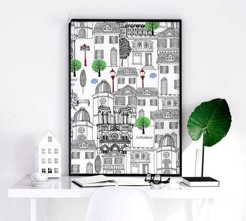 Wall art Paris | Set of 2 travel posters