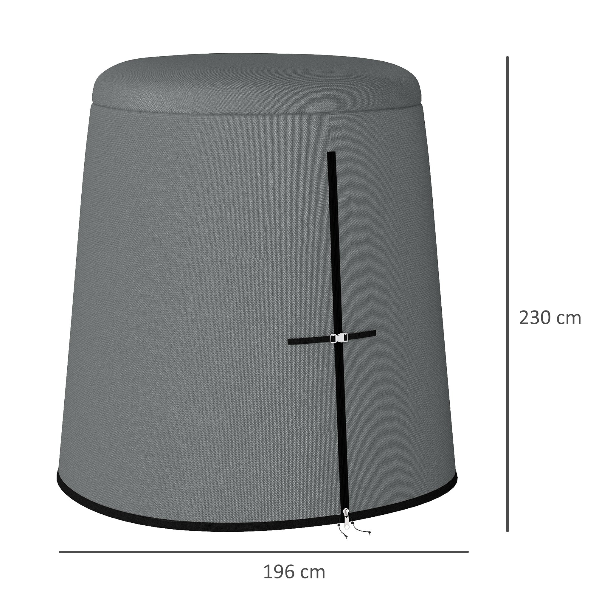 Outsunny 196 x 230 cm Hanging Egg Chair Protective Cover - Grey