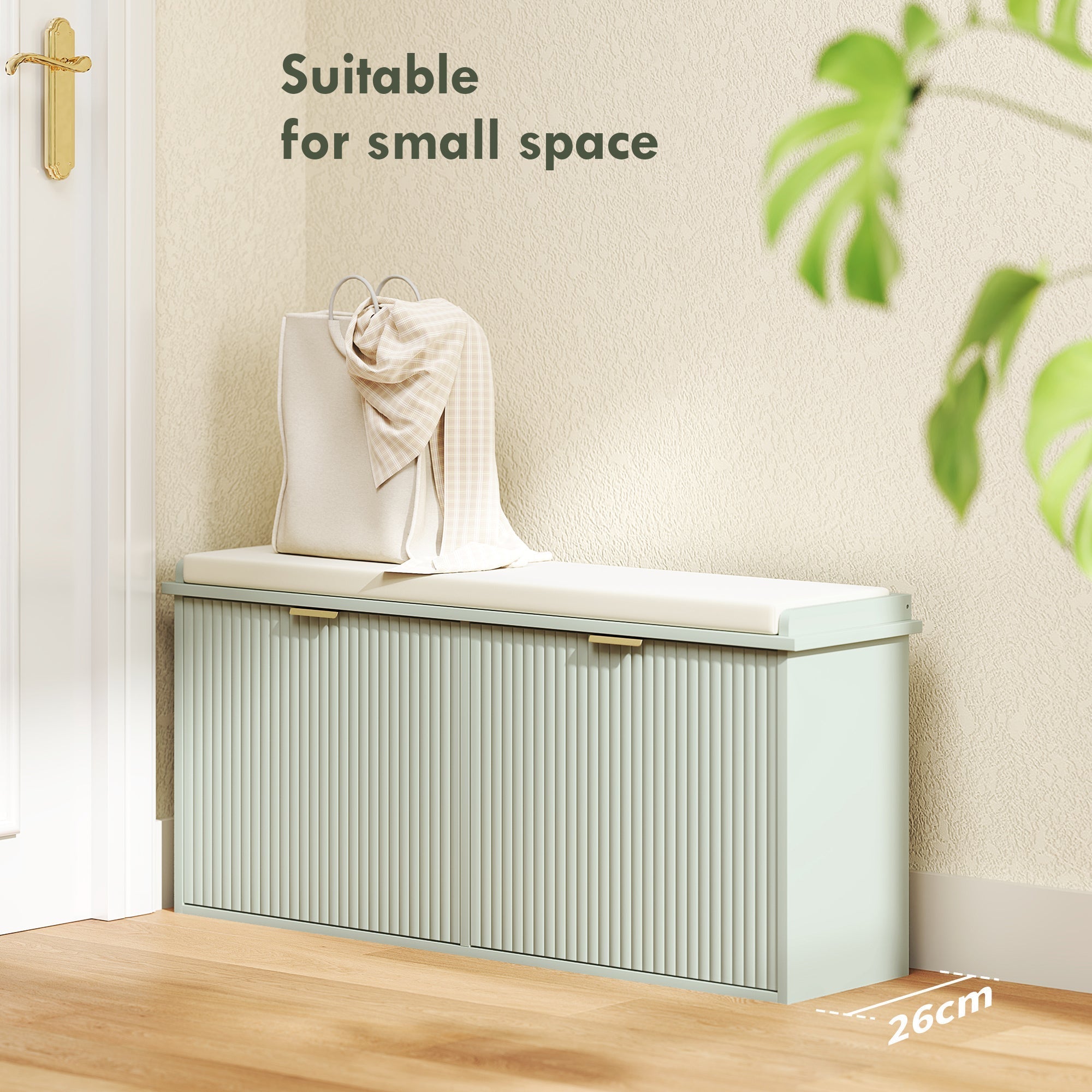 HOMCOM Elegant Ten Shoe Bench, with Top Seat - Green