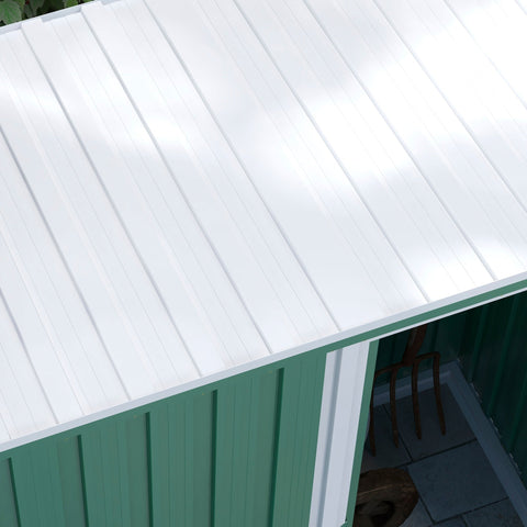 Outsunny 5 x 3ft Garden Storage Shed with Sliding Door and Sloped Roof Outdoor Equipment Tool, Green