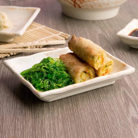 Gold Orchid Rectangular Melamine Wave Plate -12/Pack