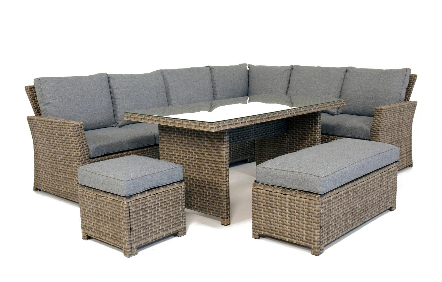 Palma Grey Rattan Garden Lounge Set and Cushion Box Bundle