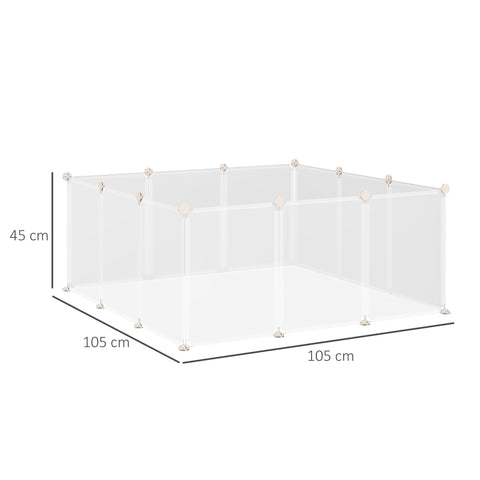 PawHut Pet Playpen DIY Small Guinea Pigs Hutches Fence 12 Panels for Kitten Bunny Chinchilla