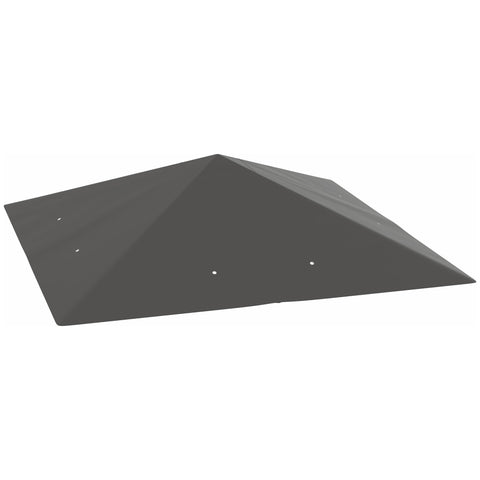 Outsunny 3 x 3(m) Gazebo Canopy Replacement Cover, Garden Gazebo Roof Replacement with Drain Holes, Water Resistant PVC Coating, 370g/\'e3\'8e\'a1, UPF30+, TOP COVER ONLY, Grey