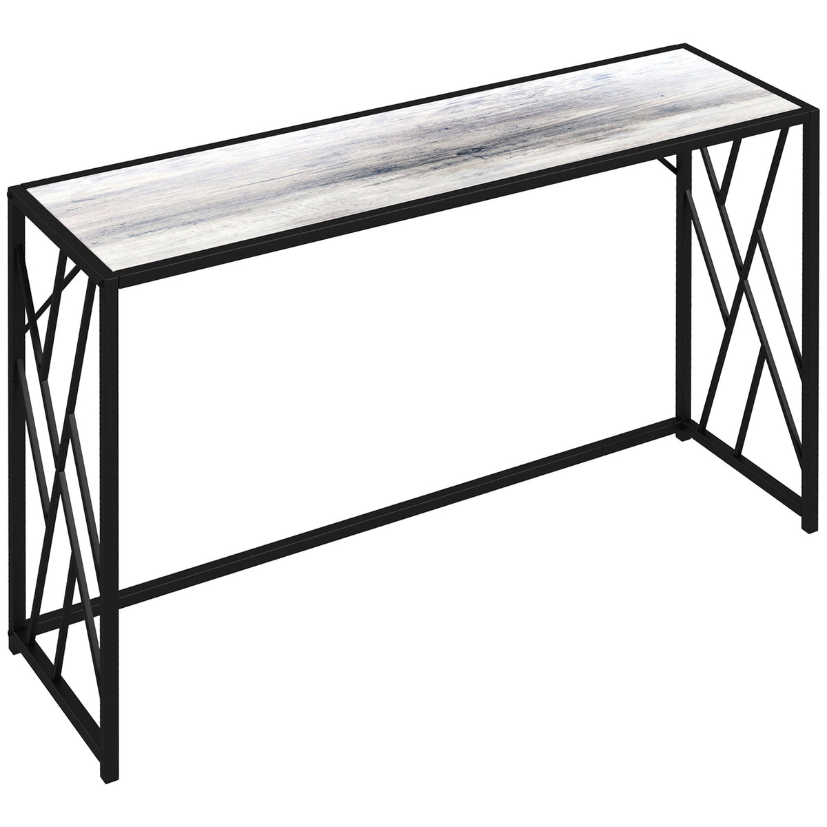 HOMCOM Console Table, Industrial Sofa Table with Metal Frame for Living Room, Hallway, 120\'c2\'a0cm, Grey