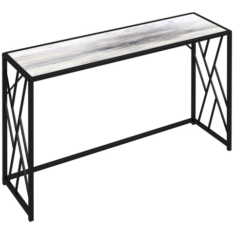 HOMCOM Console Table, Industrial Sofa Table with Metal Frame for Living Room, Hallway, 120\'c2\'a0cm, Grey