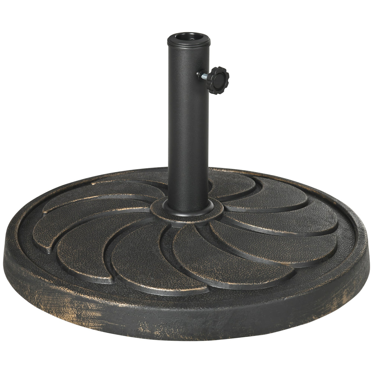 Outsunny 18kg Resin Garden Parasol Base, Round Outdoor Market Umbrella Stand Weight for Poles of \'ce\'a638mm to \'ce\'a648mm, Bronze
