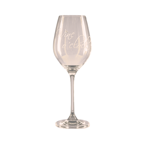 Diamante "Wine O'Clock" Wine Glass - In Gift Box