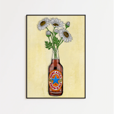 Newcastle Brown & Flowers - A5 Print