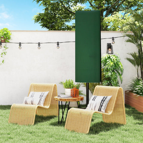 Outsunny Garden Parasol Cover, Outdoor Patio Umbrella Protector Weatherproof Garden Patio for 2-4.6m Parasol, Dark Green