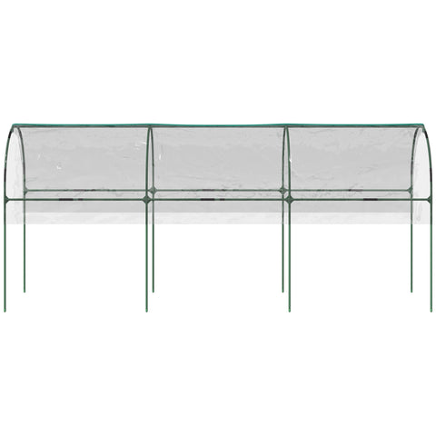 Outsunny Tunnel Tomato Greenhouse with 4 Hoops and Top Tap, Pointed Bottom and Guy Ropes, 400 x 123 x 171 cm, Clear