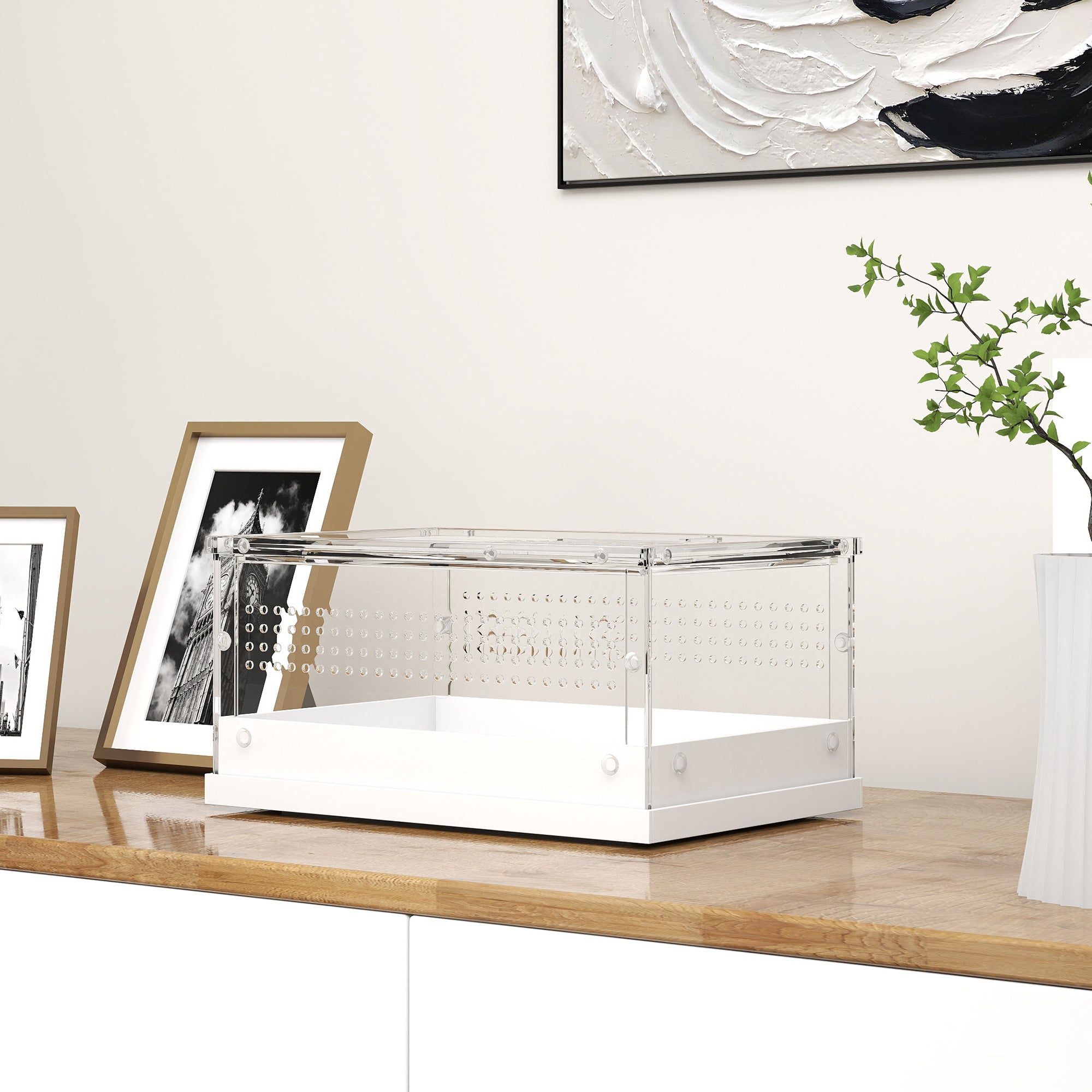 PawHut Acrylic Reptile Terrarium with Top Sliding Door, Vents,  for Snake, Frog, Spider, Gecko, Tarantula, 30 x 20 x 15 cm