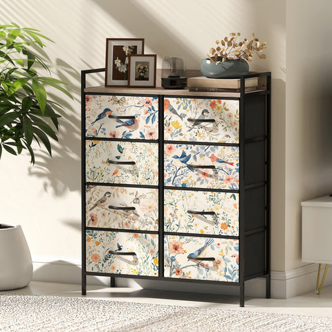 HOMCOM 8-Drawer Chest of Drawers - White