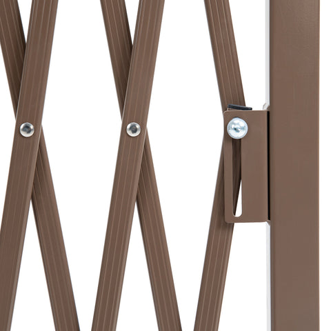 Outsunny Set of 2 Expanding Garden Fencc, Aluminium Freestanding Foldable Picket Fence, 300cmx103.5 cm, Dark Brown