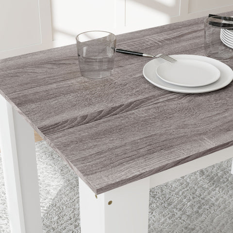 HOMCOM Dining Table for 4-6 People, Kitchen Table with Wood Effect for Dining Room, Grey