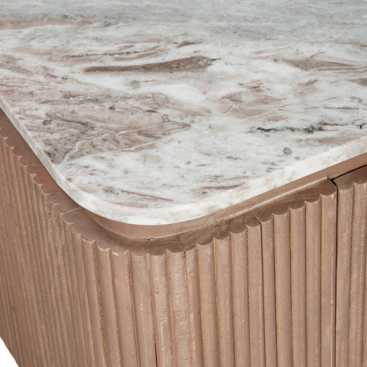 Bundi Natural Marble & Wood Large Tv Cabinet