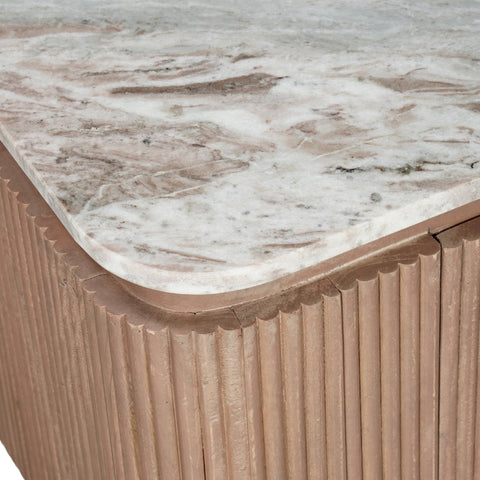 Bundi Natural Marble & Wood Large Tv Cabinet