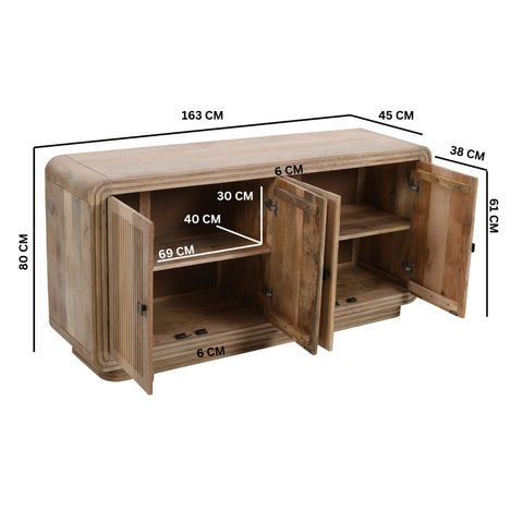 Preston Mango Wood 4 Doors Large Sideboard