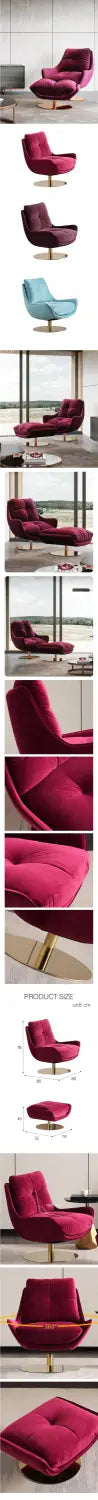 Bonnet Swivel Lounge Chair With Ottoman