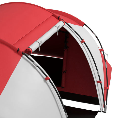 Outsunny 4-6 Man UV Protection Camping Tent - Grey and Red