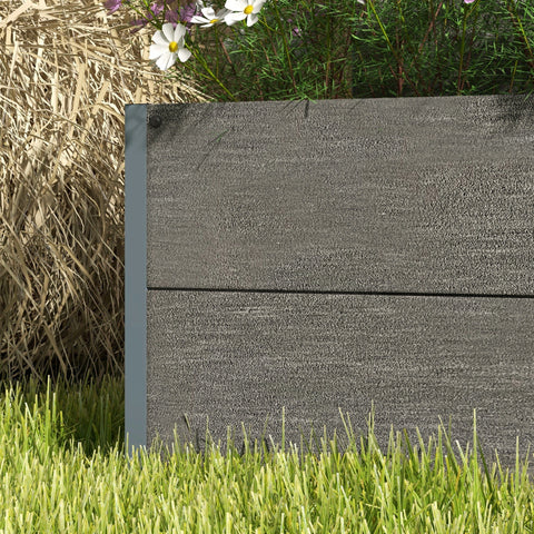 Outsunny 34 x 69.5cm Garden Planter Box, with Back Trellis, Grey