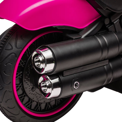 HOMCOM 6v Electric Motorbike with Training Wheels, One-Button Start - Pink