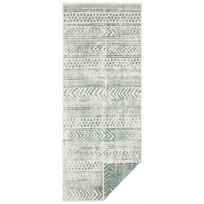 Indoor-Outdoor Reversible Geometric Green Rug