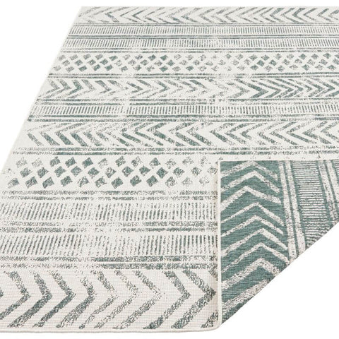 Indoor-Outdoor Reversible Geometric Green Rug