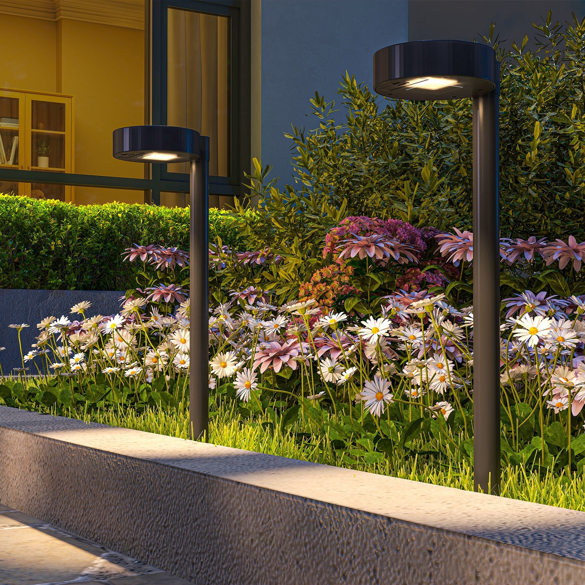 Outsunny Solar Lights Outdoor Garden Stake 8 Pack Pathway Lighting, Solar Stake Lights with Auto On/Off LED, IP44 Waterproof Plastic Outdoor Garden Lighting for Path, Patio and Landscape