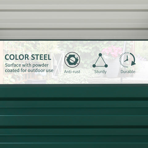 Outsunny Set of Two 60 x 60cm Steel Planter Boxes - Green