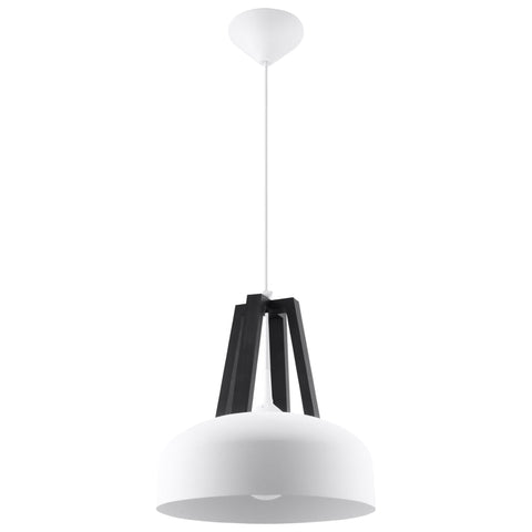 Pendant lamp steel, wood Casco modern Design E27