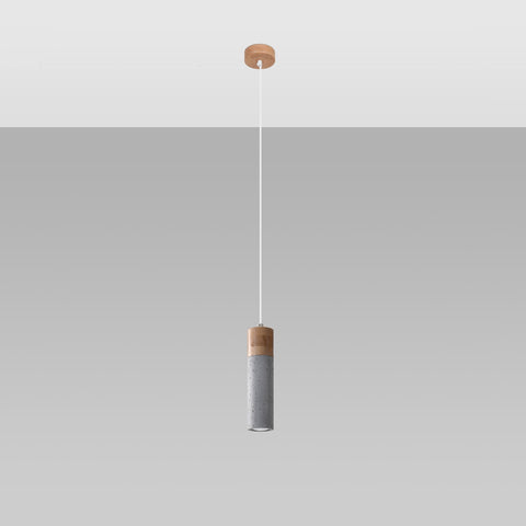 Pendant lamp concrete, wood Zane industrial Design GU10