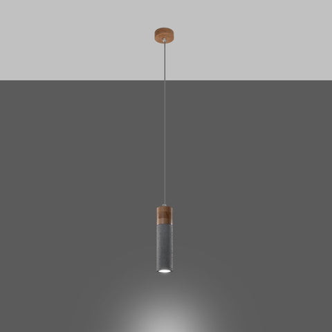Pendant lamp concrete, wood Zane industrial Design GU10