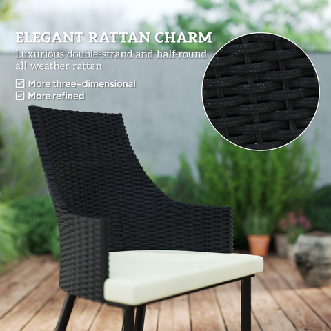 Outsunny 6 Seater Garden Furniture with Cushions, Parasol Hole