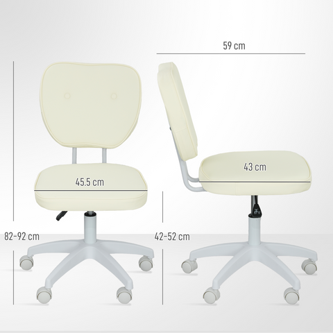 Vinsetto Vanity Task Chair with Adjustable Height, Armless