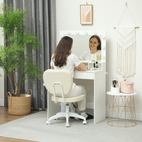 Vinsetto Vanity Task Chair with Adjustable Height, Armless